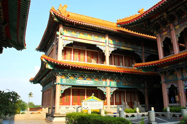 Traditional Chinese style temple at Wat Leng-Noei-Yi in Nonthabu Stock Picture