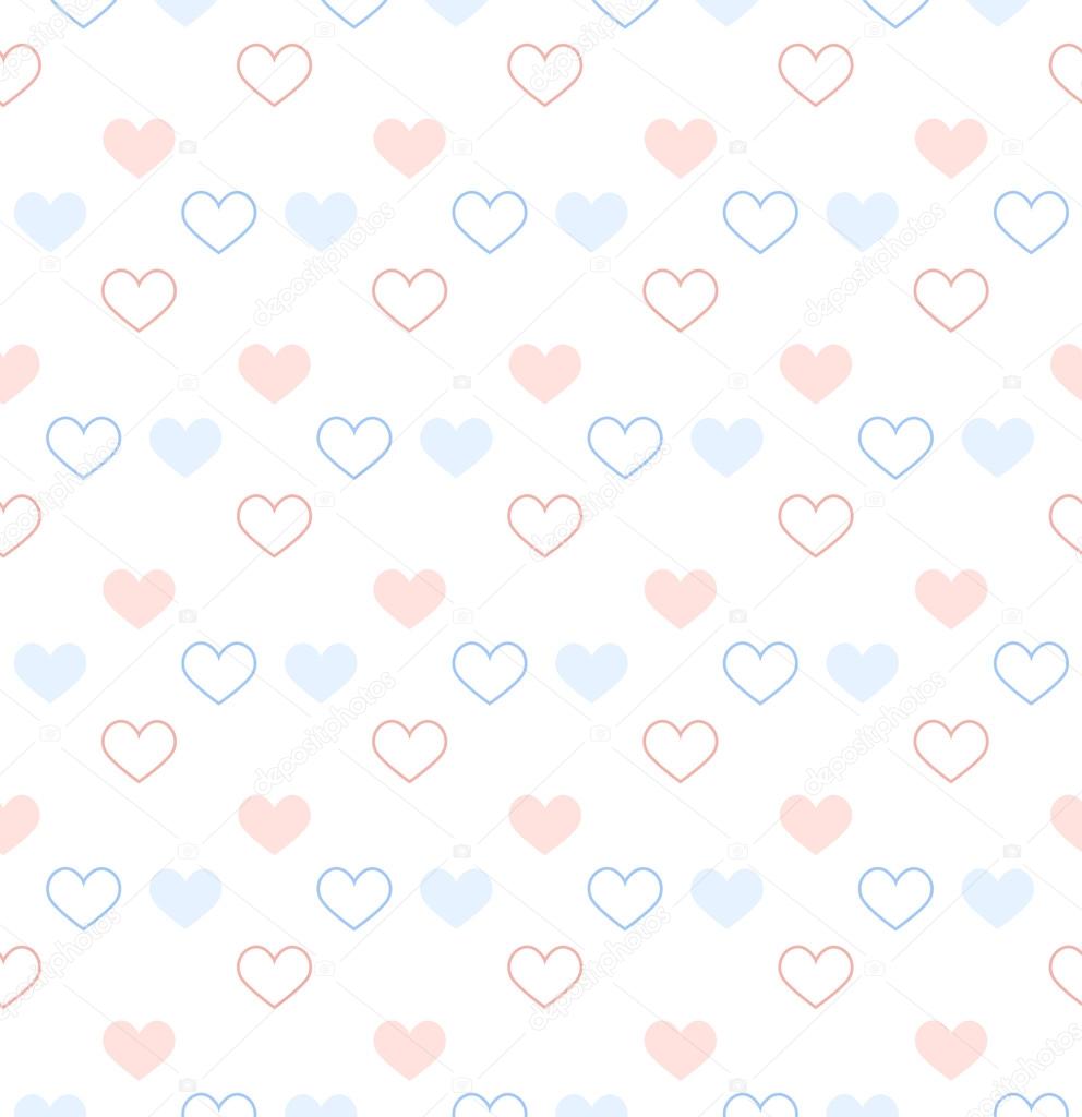 Romantic pattern with hearts. Vector illustration. Background