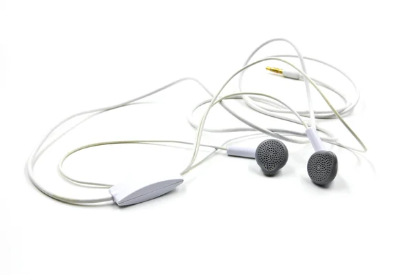 White earphones isolated on white background — Stock Photo, Image