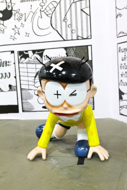 BANGKOK - DECEMBER 03, 2015 : Photo of Doraemon and friends mascot replica clipart