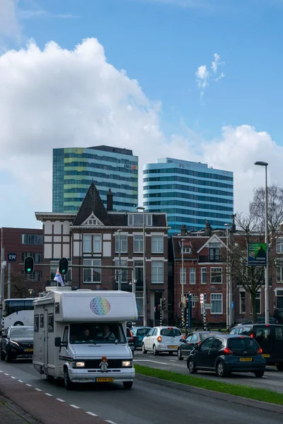 Arnhem Niderlandy Marca 2020 Dwa Wieżowce Arnhem Parku Sonsbeek Arnhem — Zdjęcie stockowe