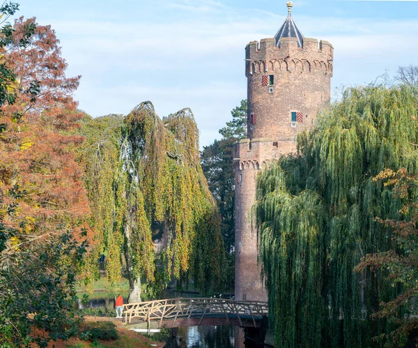 Velho Holandês Kruittoren Torre Kronenburgerpark Fotografado Durante Temporada Outono Nijmegen — Fotografia de Stock