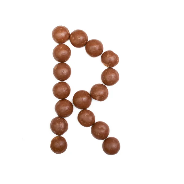 Písmeno Napsané Hnědé Čokoládě Pepernoten Tradiční Holandské Cukroví Pro Sinterklaas — Stock fotografie