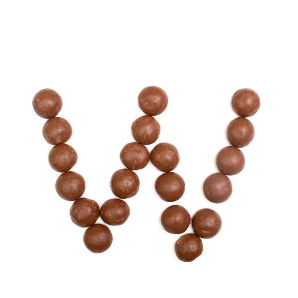 Písmeno Napsané Hnědé Čokoládě Pepernoten Tradiční Holandské Cukroví Pro Sinterklaas — Stock fotografie