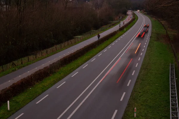 Long Exposure Photograph Highway Netherlands — стоковое фото