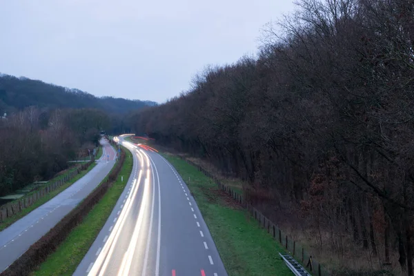 Long Exposure Photograph Highway Netherlands — стоковое фото