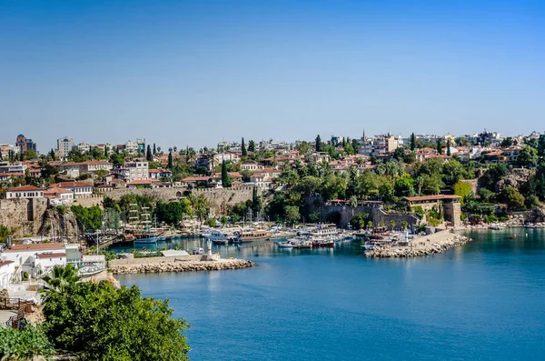 Vista Incrivelmente Bela Antalya Iates Costa — Fotografia de Stock