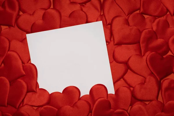 Tomma Kort För Text Dekorativa Röda Hjärtan Alla Hjärtans Dag — Stockfoto