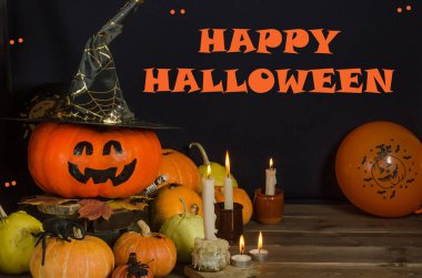 Cadılar Bayramı kartpostal arkaplanı, üzerinde 