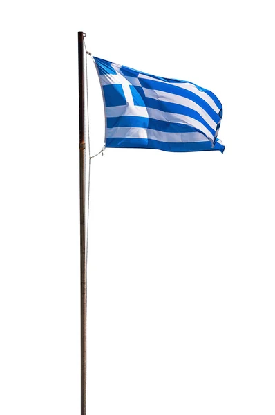 Bandera griega aislada sobre fondo blanco —  Fotos de Stock