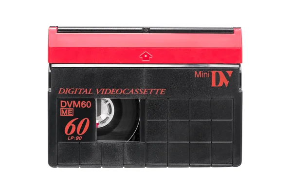 MiniDV videokassett på vit bakgrund — Stockfoto