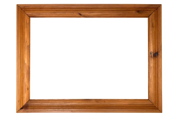 Ξύλινο πλαίσιο εικόνας σε λευκό φόντο — Φωτογραφία Αρχείου