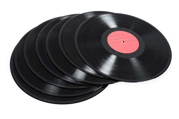 Stack of vinyl records on white background — Stock Photo, Image