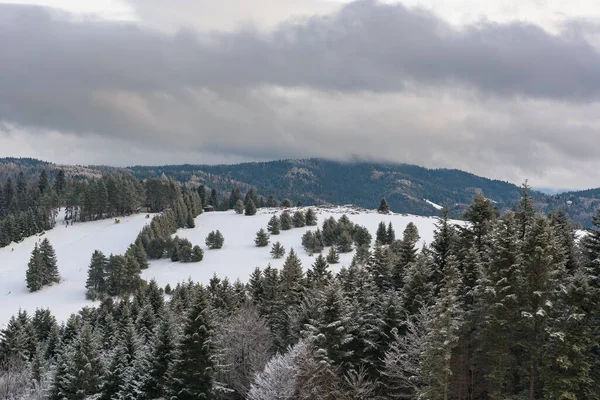 Paisaje Invernal Cordillera Beski Sadecki Cerca Krynica Zdroj Polonia — Foto de Stock