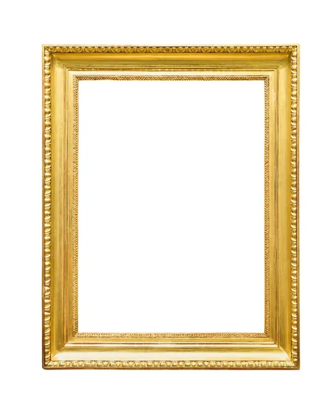 Prostokąt Dekoracyjny Złoty Obraz Ramki Izolowane Białym Tle Ścieżką Wycinania — Zdjęcie stockowe