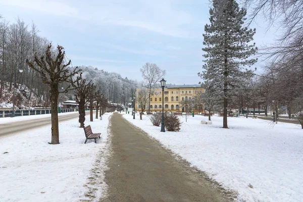 Krynica Zdroj Town Center Winter Day — Stock Photo, Image