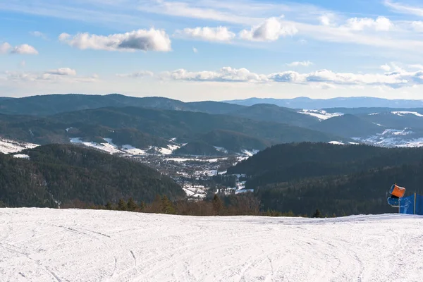 Beskid Sadecki Montañas Krynica Zdroj Visto Desde Pista Esquí Jaworzyna — Foto de Stock