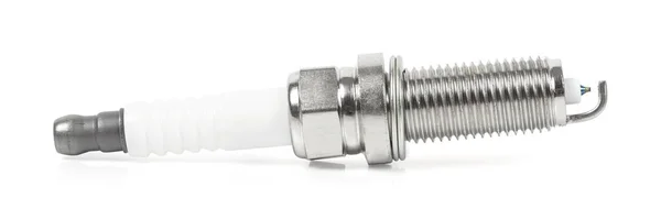 Car Iridium Spark Plug Isolated White Background Clipping Path — Stock Photo, Image