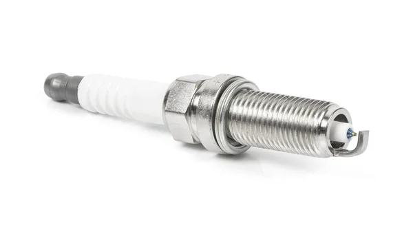 Car Iridium Spark Plug Isolated White Background Clipping Path — Stock Photo, Image