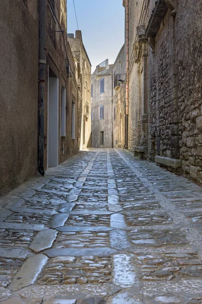 Úzká Ulice Známého Starobylého Města Erice Sicílie Sicílie — Stock fotografie