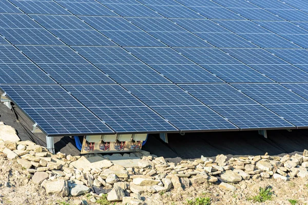 View Modern Ground Mounted Photovoltaic Power Station — Stock Photo, Image