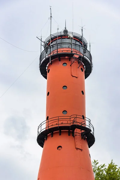 Primo Piano Del Vecchio Faro Attualmente Attivo Capo Rozewie Polonia — Foto Stock