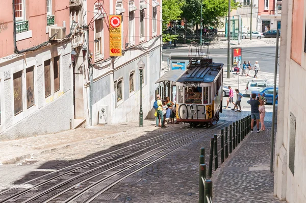 Funicular Gloria en Lisboa — Foto de Stock