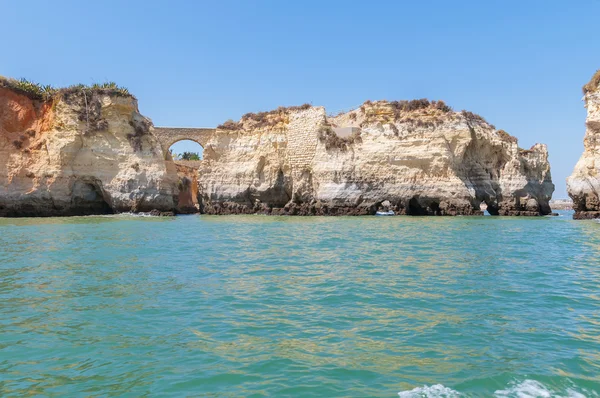 Rock formations near Lagos seen from the water — Stock Photo, Image