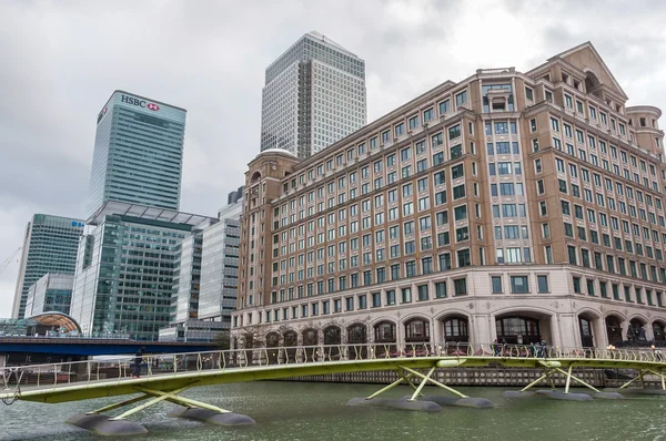 Norddock in Londons Docklands an einem bewölkten Tag — Stockfoto