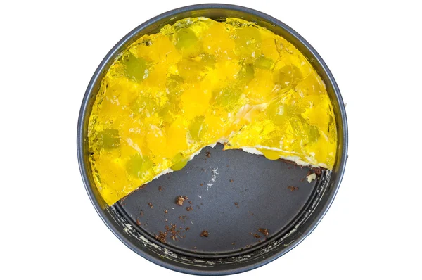Частично съеденный чизкейк с желе — стоковое фото
