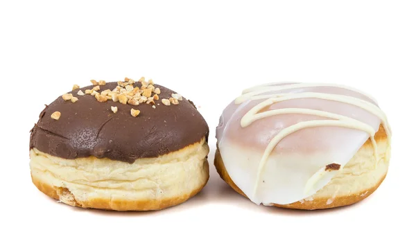 Glazed and chocolate donuts — Stock Photo, Image