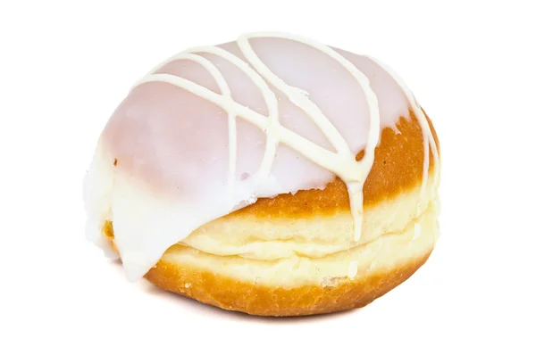 Donut glacé sur fond blanc — Photo