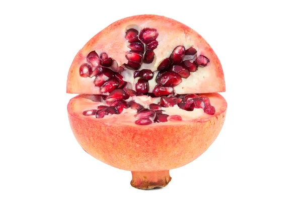 Cut pomegranate fruit on white background — Stok fotoğraf