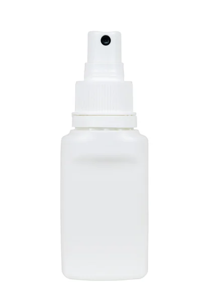 Bottiglia di plastica spray bianco — Foto Stock