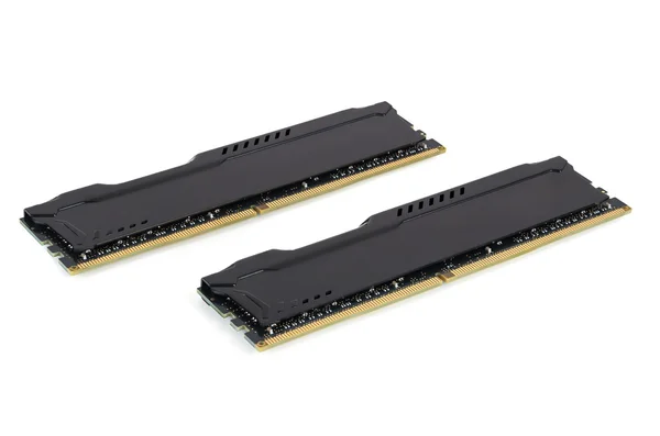 Modern RAM memory modules with black radiator — Stock Photo, Image