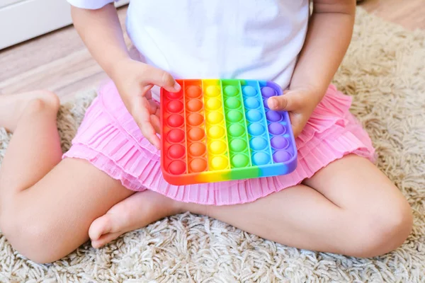 Colorido Antistress Brinquedo Sensorial Fidget Empurrar Pop Mãos Crianças Crianças — Fotografia de Stock