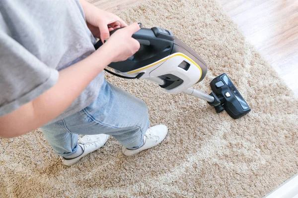 Cordless Vacuum Cleaner Used Clean Carpet Room Housework New Handheld — Stock Photo, Image