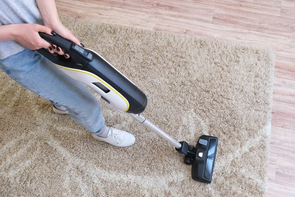 Cordless Vacuum Cleaner Used Clean Carpet Room Housework New Handheld — Stock Photo, Image