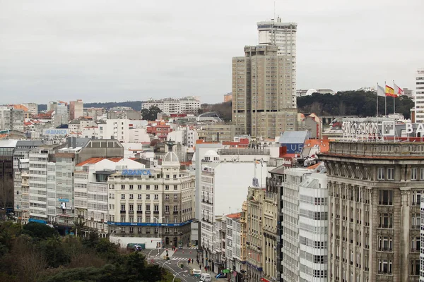 Coruna Spain Aerial View Los Cantones City Coruna February 2018 — Foto Stock