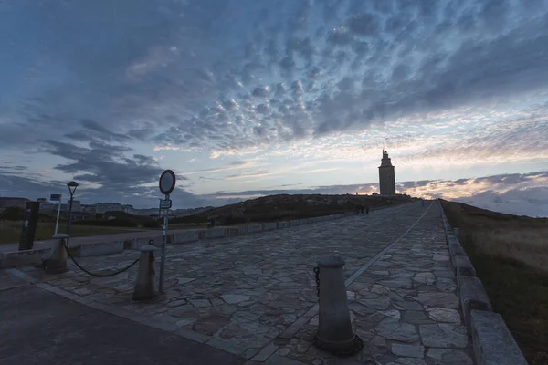 Tower of Hecules at sunset, the oldest Roman lighthouse in the world in operation Unesco heritage