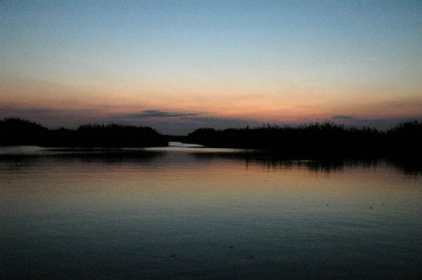 Освітлення Заходу Сонця Водно Болотних Угіддях — стокове фото