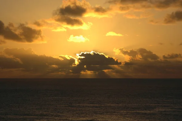 Zonsondergang Aan Oevers Van Middellandse Zee — Stockfoto