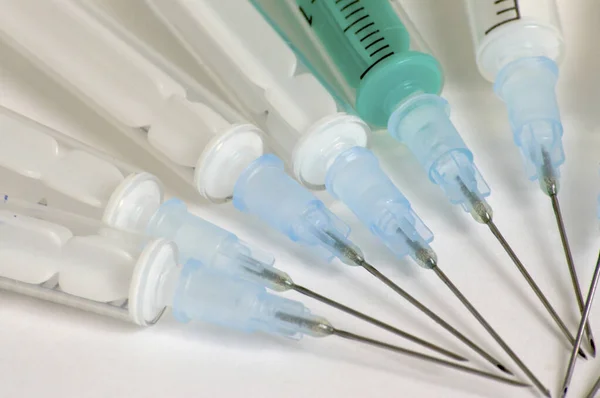 Syringes Used Administer Medicines Vaccines — Stock Photo, Image