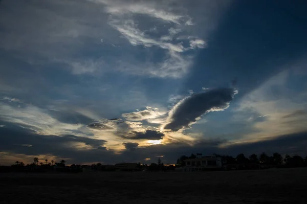 Solnedgang Ved Kysten Det Underjordiske Hav – stockfoto