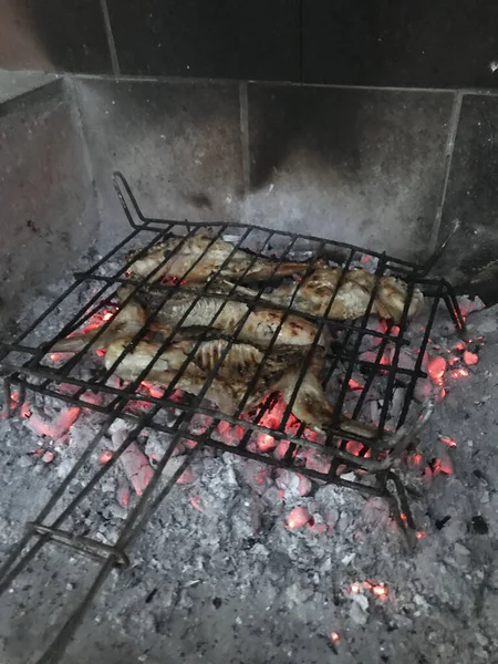 Bandeja Carne Salsicha Assorted Grelhado — Fotografia de Stock