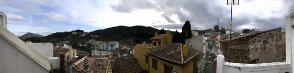Vue Panoramique Depuis Toit Dans Une Petite Ville Rurale — Photo