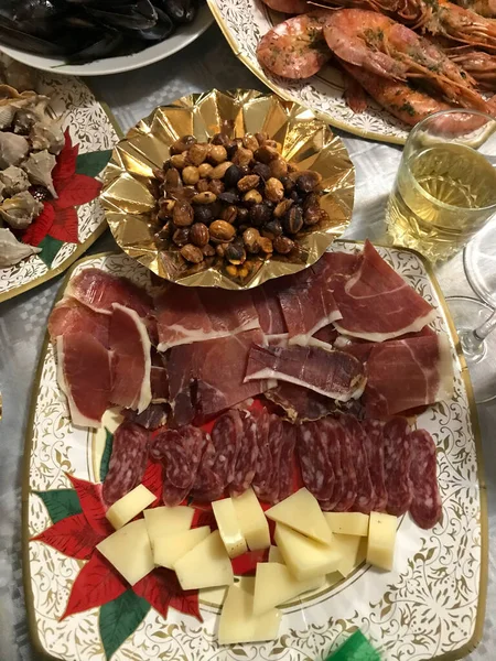 Table Full Assorted Appetizers — Stock Photo, Image