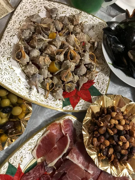 Table Full Assorted Appetizers — Stock Photo, Image