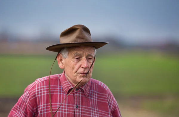 Портрет старого фермера — стоковое фото