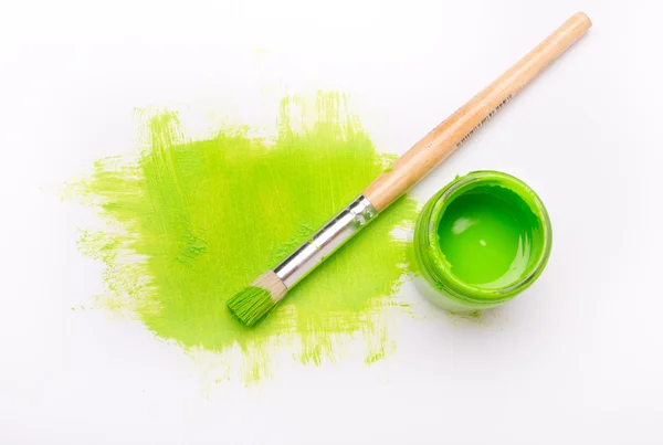 Fırça ile boya kavanoz — Stok fotoğraf